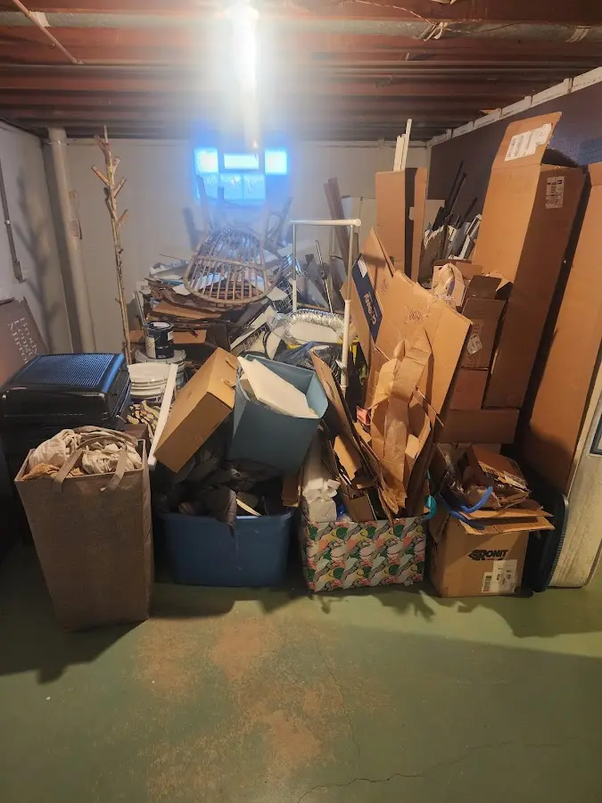 Roll-off dumpster container at job site for 20 Yard Dumpster Rental in Garden Acres